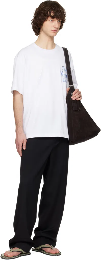 Solid Homme Navy Solid Out Seam Sweatshirt In White