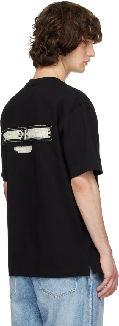 Solid Homme Black Solid Back Logo Short Sleeve T-shirt In Black