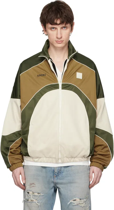 Amiri Track Polyester Cotton Jacket High Collar In White