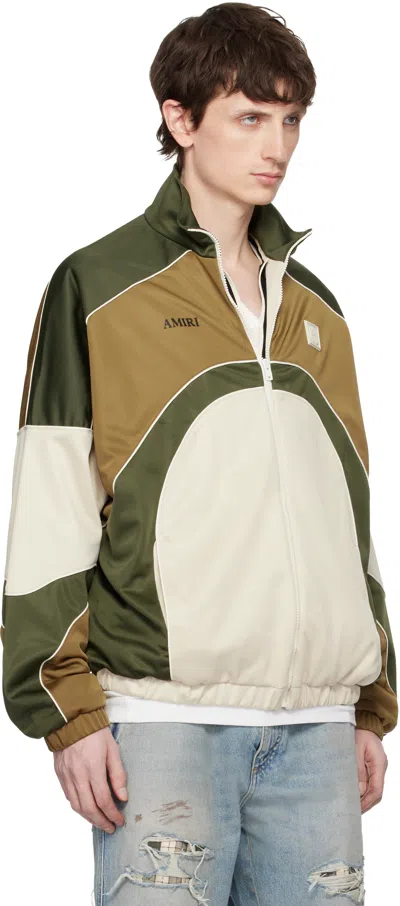 Amiri Track Polyester Cotton Jacket High Collar In White