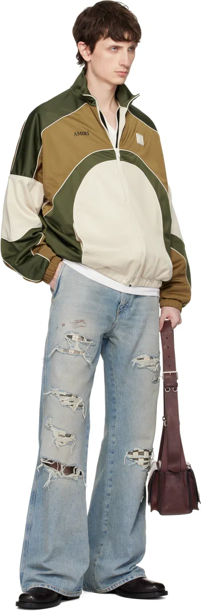 Amiri Track Polyester Cotton Jacket High Collar In White