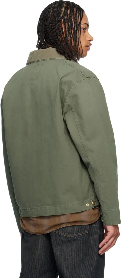 Carhartt Detroit Collared Jacket Front And Side Pockets In Green