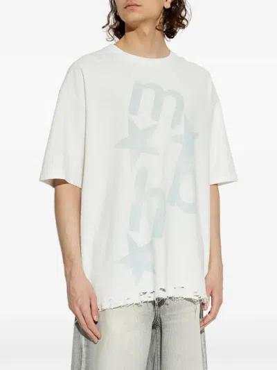 Misbhv Logo-print Distressed T-shirt In White