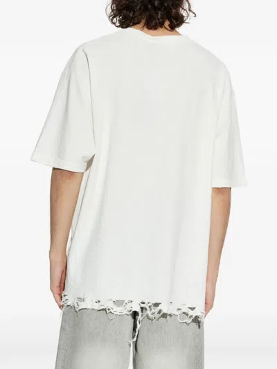 Misbhv Logo-print Distressed T-shirt In White
