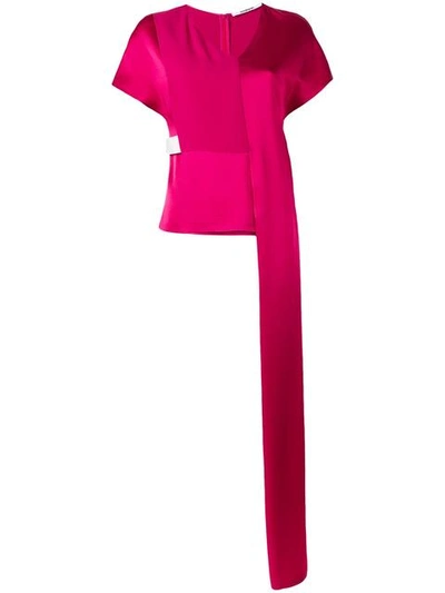 Chalayan Stepped Tunic Blouse In Magenta