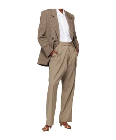 Rohe Herringbone Double-breasted Blazer In Brown