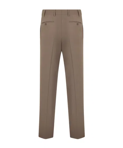 Canali Walnut Stretch Wool Regular-fit Pants In Brown