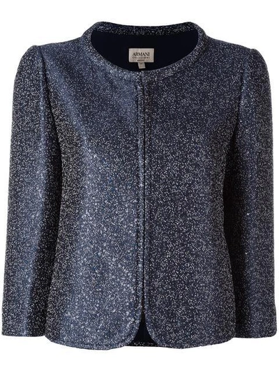 Shop Armani Collezioni Glitter Jacket - Blue