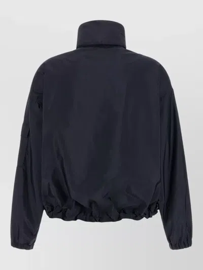 Moncler Marmacy Jacket High Collar Elasticated Hem In Blue