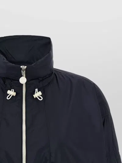 Moncler Marmacy Jacket High Collar Elasticated Hem In Blue