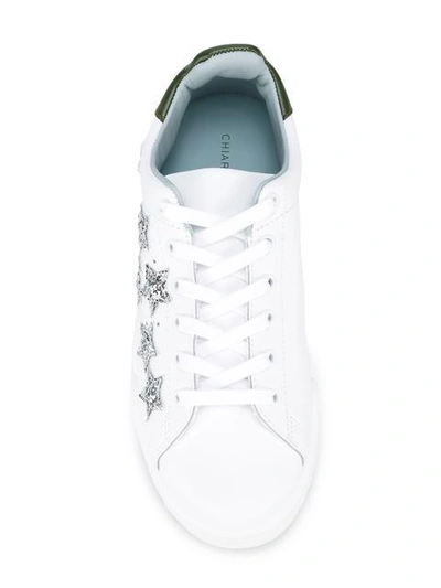 Shop Chiara Ferragni Sequinned Stars Sneakers - White