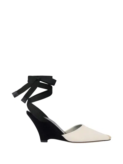 Jacquemus The High Espadrilles Colorblocked Wedge Mules In Neutral