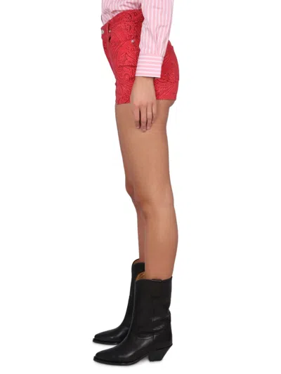 Etro Women Paisley Print Shorts In Red