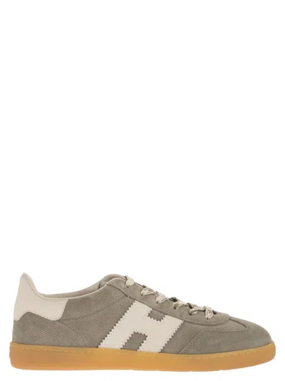 Hogan Neutrals Cool Side Stitched Logo Suede Sneakers In Multi