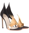 FRANCESCO RUSSO PHARD SUEDE AND SNAKESKIN SANDALS,P00239042-4