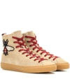 GUCCI SUEDE HIGH-TOP SNEAKERS,P00220150