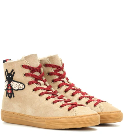 Gucci Suede High-top Sneakers In Neutrals