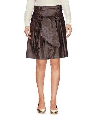 Msgm 3/4 Length Skirts In Dark Brown