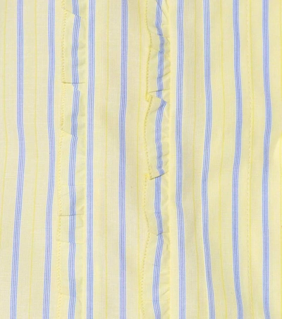 Shop Prada Striped Cotton Shirt In Yellow