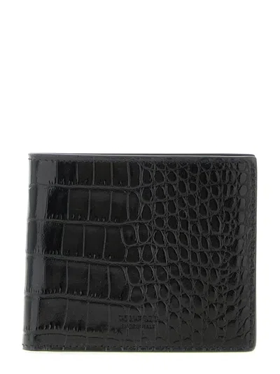 Tom Ford Crocodile-pattern Bifold Wallet In Black