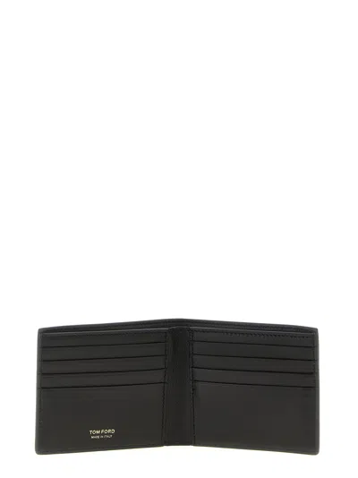 Tom Ford Crocodile-pattern Bifold Wallet In Black