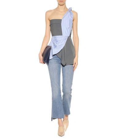 Shop Jw Anderson Silk-blend Top In Graphite Laly Llue