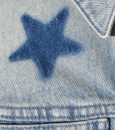Shop Givenchy Cropped Denim Jacket In Llue