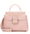 Roger Vivier Small Viv' Cabas In Leather In Pink