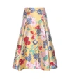 Valentino Floral-brocade Pleated Silk-blend Skirt In Multicolor