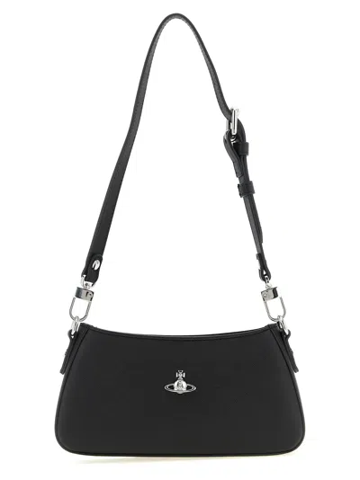 Vivienne Westwood Tasha Shoulder Phone Bag Faux Leather Black-3d-orb