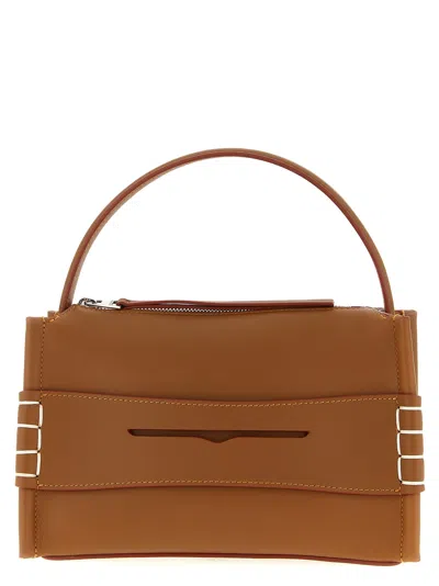 Jw Anderson Loafer Leather Shoulder Bag With Detachable Strap In Brown