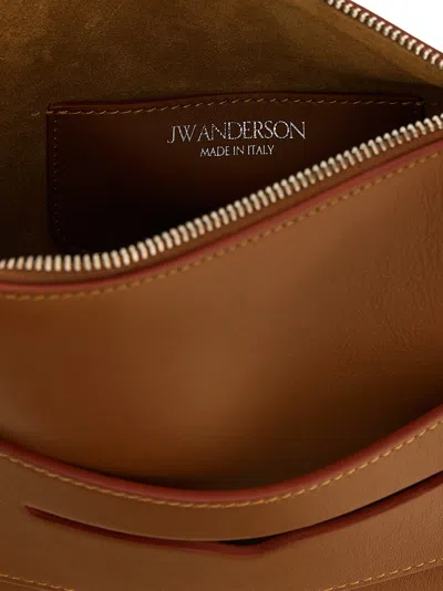 Jw Anderson Loafer Leather Shoulder Bag With Detachable Strap In Brown