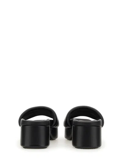 Alexander Wang Float Logo-debossed Platform Slides In Black