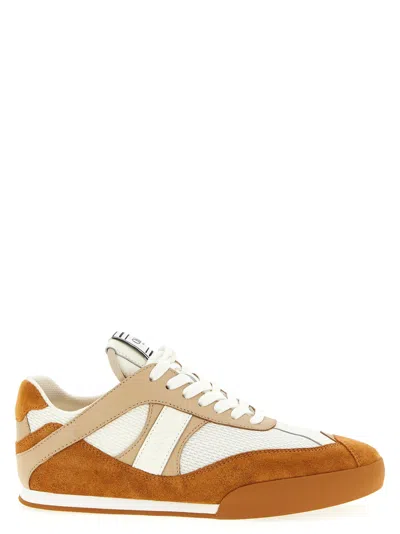 Chloé Kick Brown Sneaker With Logo Patch On The Tongue And Logo Lettering On The Back In Fabric And Suede  In Brown