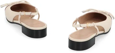 Valentino Valet Du Roi Leather Slingback Ballerina Flat In Neutral