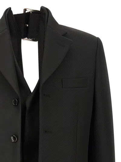 Comme Des Garçons Double Layer Effect Blazer In Black