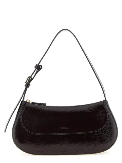 Mulberry Clovelly Shoulder Bag Adjustable Strap Design In Black
