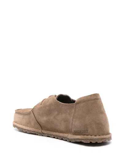 Birkenstock Taupe Utti Suede Leather Loafers In Brown