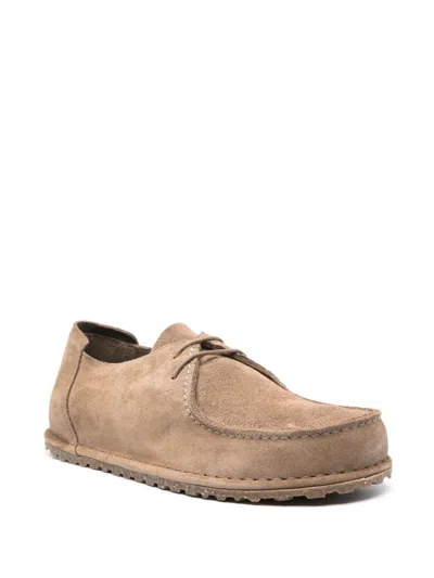 Birkenstock Taupe Utti Suede Leather Loafers In Brown