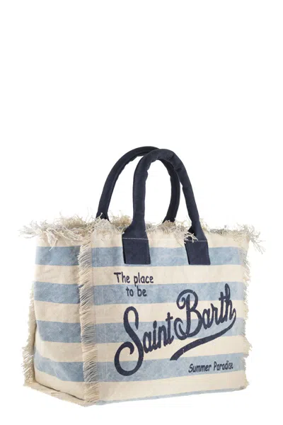 Mc2 Saint Barth Vanity Canvas Bag With Striped Pattern In Pink