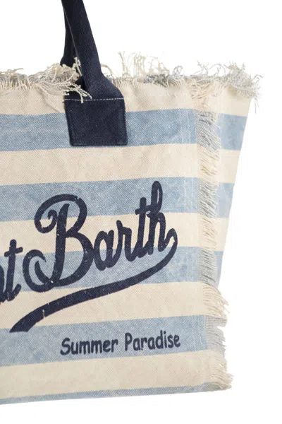 Mc2 Saint Barth Vanity Canvas Bag With Striped Pattern In Pink