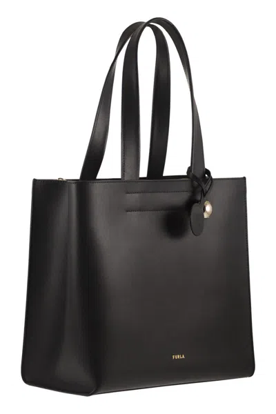 Furla Divide It Borsa Shopping S Nero Nero Pelle Di Vitello Sidney Donna In Black