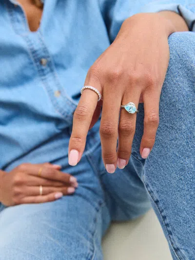 Baublebar Wavy Custom Birthstone Ring In Silver