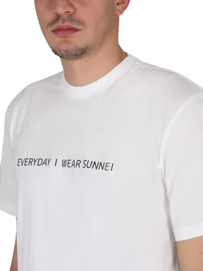 Sunnei Crewneck T-shirt With Logo Embossing
