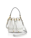 MILLY Small Astor Whipstitch Drawstring Bucket Bag,1680986WHITE/GOLD