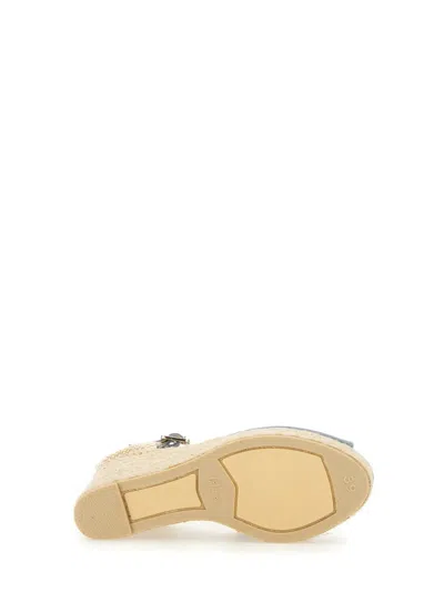 Castaã±er Light Blue Ankle Strap Wedge Espadrilles