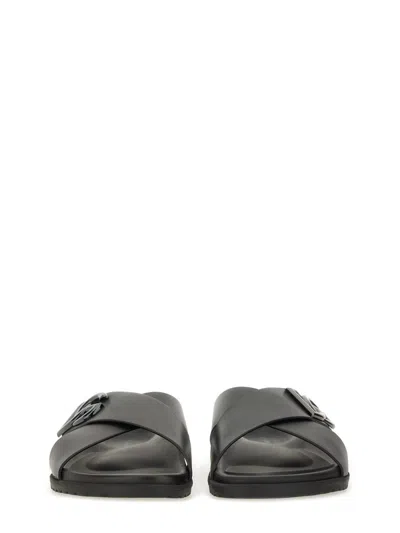 Dolce & Gabbana Calfskin Sandal For Men In Black