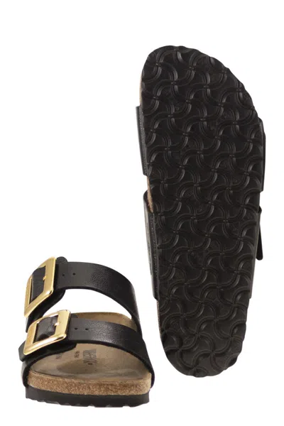 Birkenstock Arizona Droplet Buckle Shiny Leather Sandals In Multi