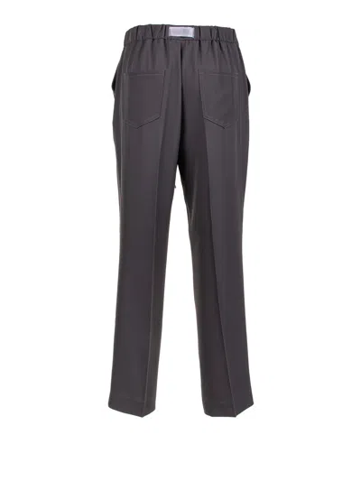 Via Masini 80 Olive Trousers With Maxi Drawstring In Multi