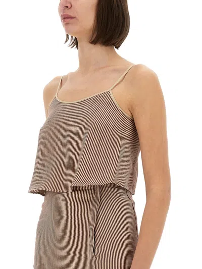Alysi Micro Stripe Top With Laces